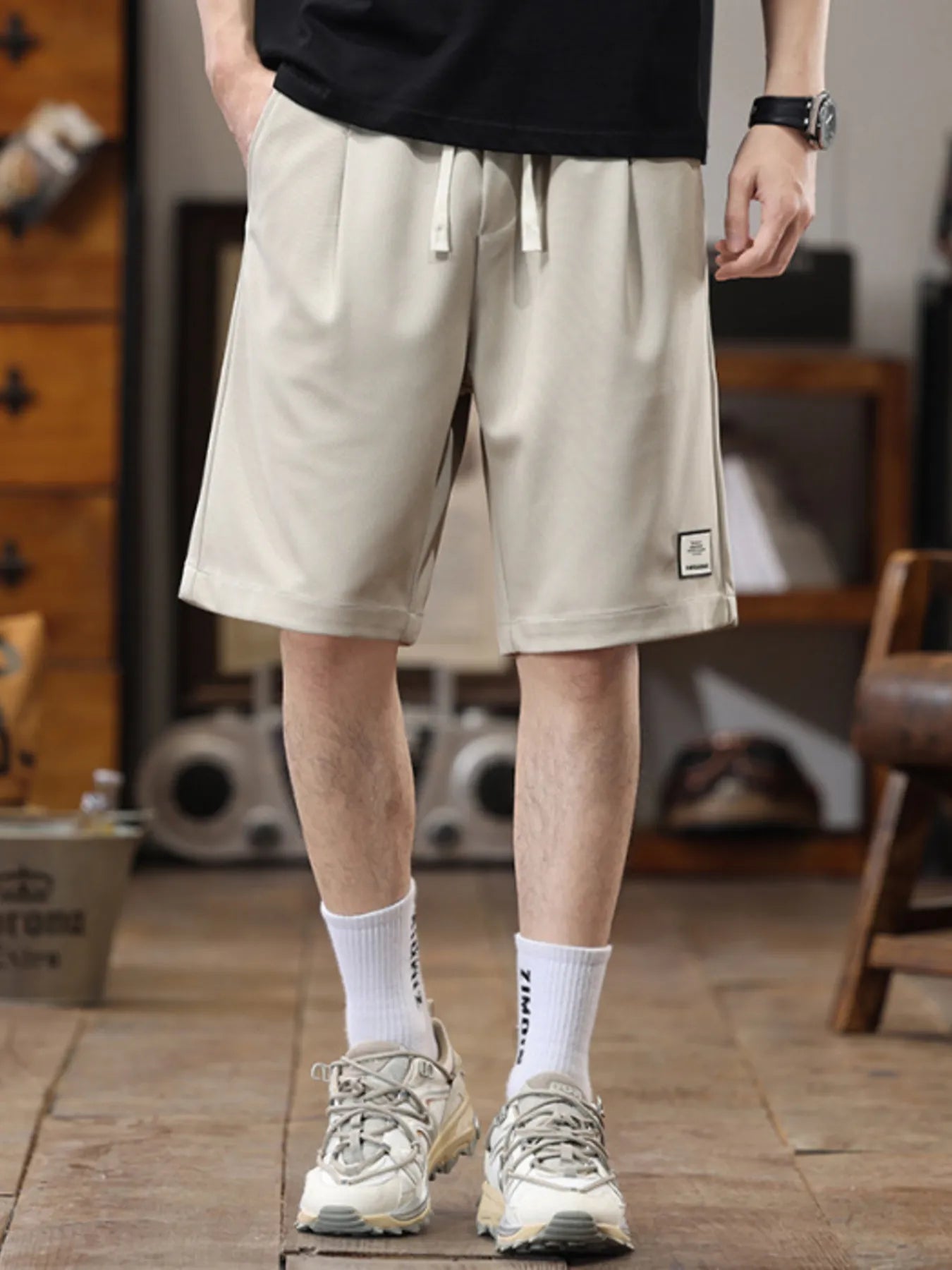 Men's Plus Size Casual Loose-Fit Drawstring Shorts - Farnelli