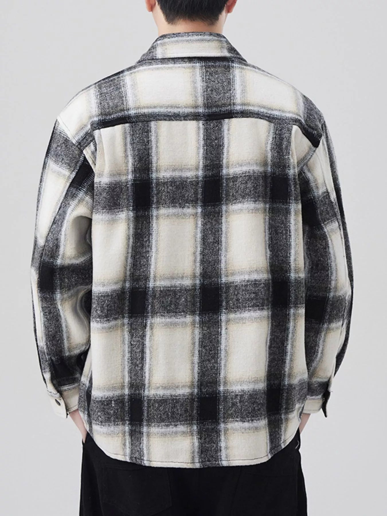 Men's Plaid Button Up Long Sleeve Shirt - Farnelli