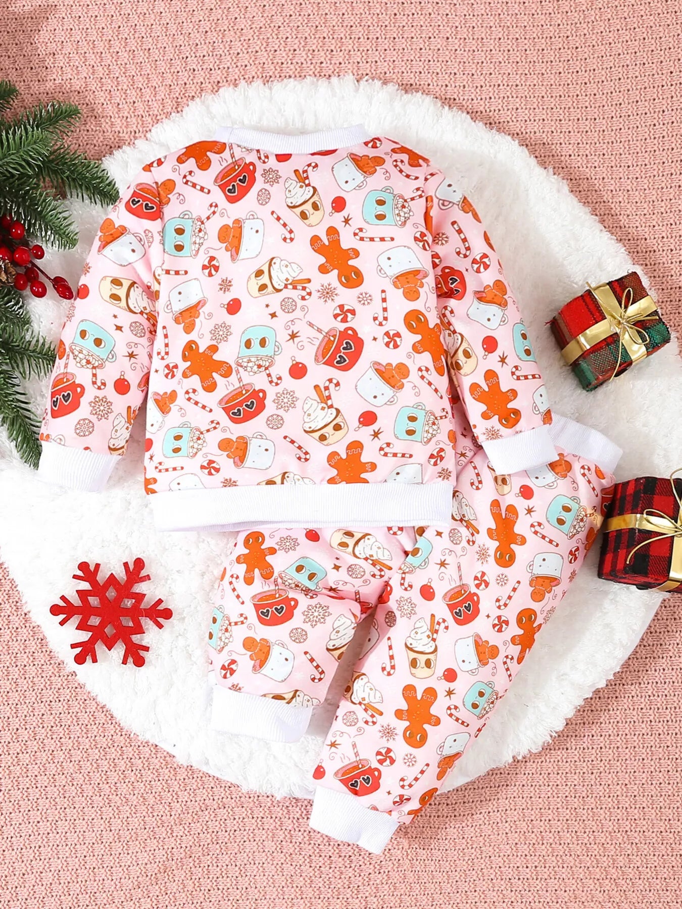 Children's Christmas Santa Print Long Sleeve Set - Farnelli