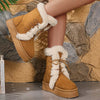Round Toe Platform Boots - Camel