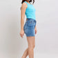 Judy Blue Full Size 2 Button Denim Shorts with Pockets Plus Size - Farnelli