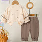 Children's Bowknot Ruffle Sleeve Top and Pants Set - Farnelli