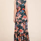 Lime 'N' Chili Floral Print Sleeveless Tie Waist Maxi Dress - Farnelli
