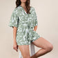VERY J Oversized Printed Button Down Resort Romper - Farnelli