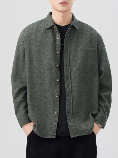Men's Plus Size Button Up Long Sleeve Shirt - Farnelli