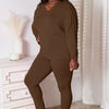Basic Bae Full Size V-Neck Soft Rayon Long Sleeve Top and Pants Lounge Set - Chocolate