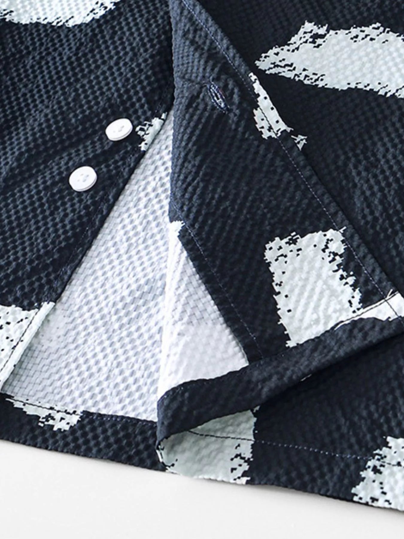 Men's Printed Button Up Short Sleeve Shirt - Farnelli