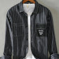 Men's Plus Size Striped Button Up Long Sleeve Shirt - Farnelli