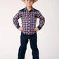 Roper Little Trailblazer (Blue) - Boy's Western Shirt