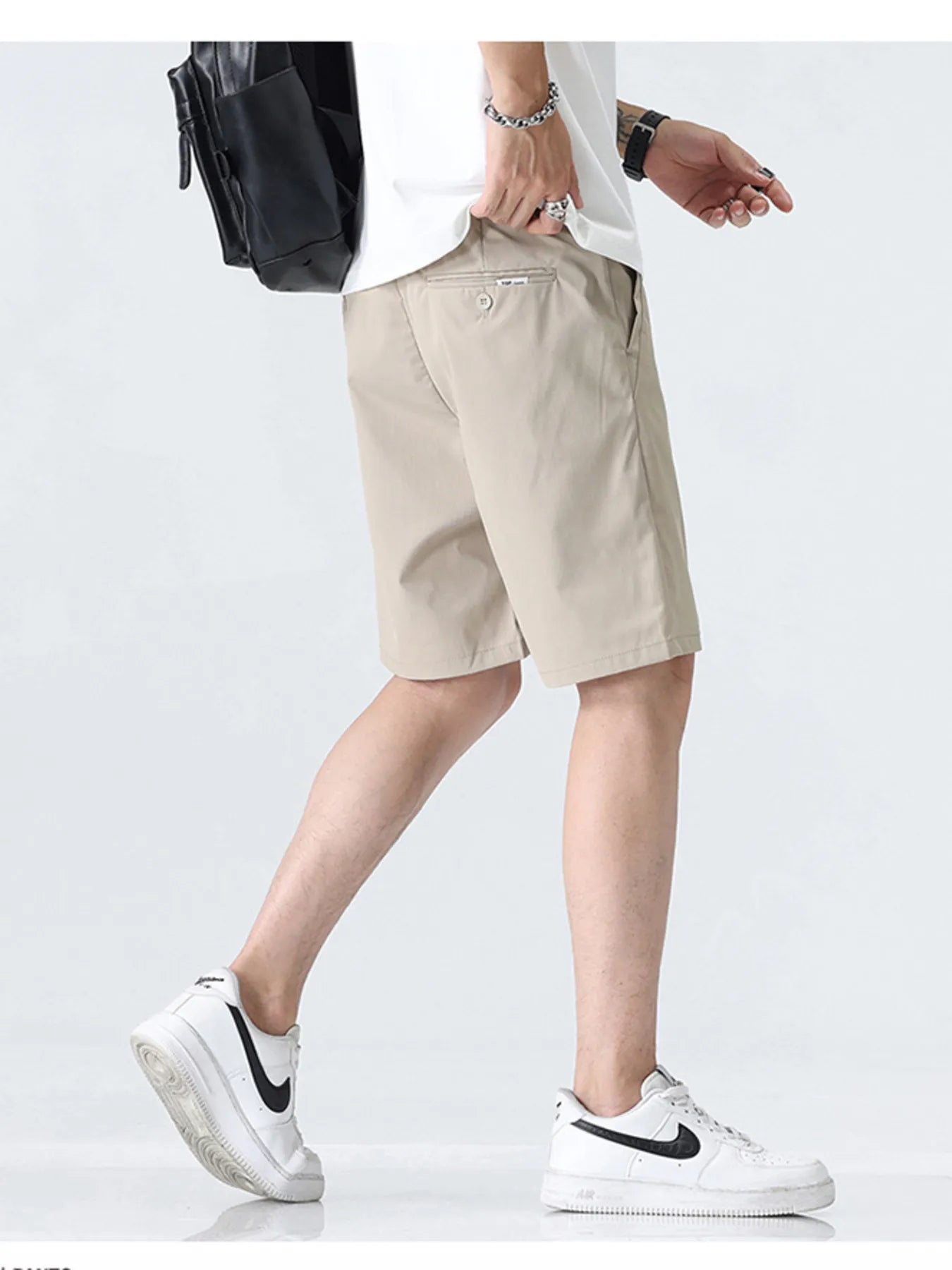 Men's Plus Size Elastic Waistband Shorts with Pockets - Farnelli