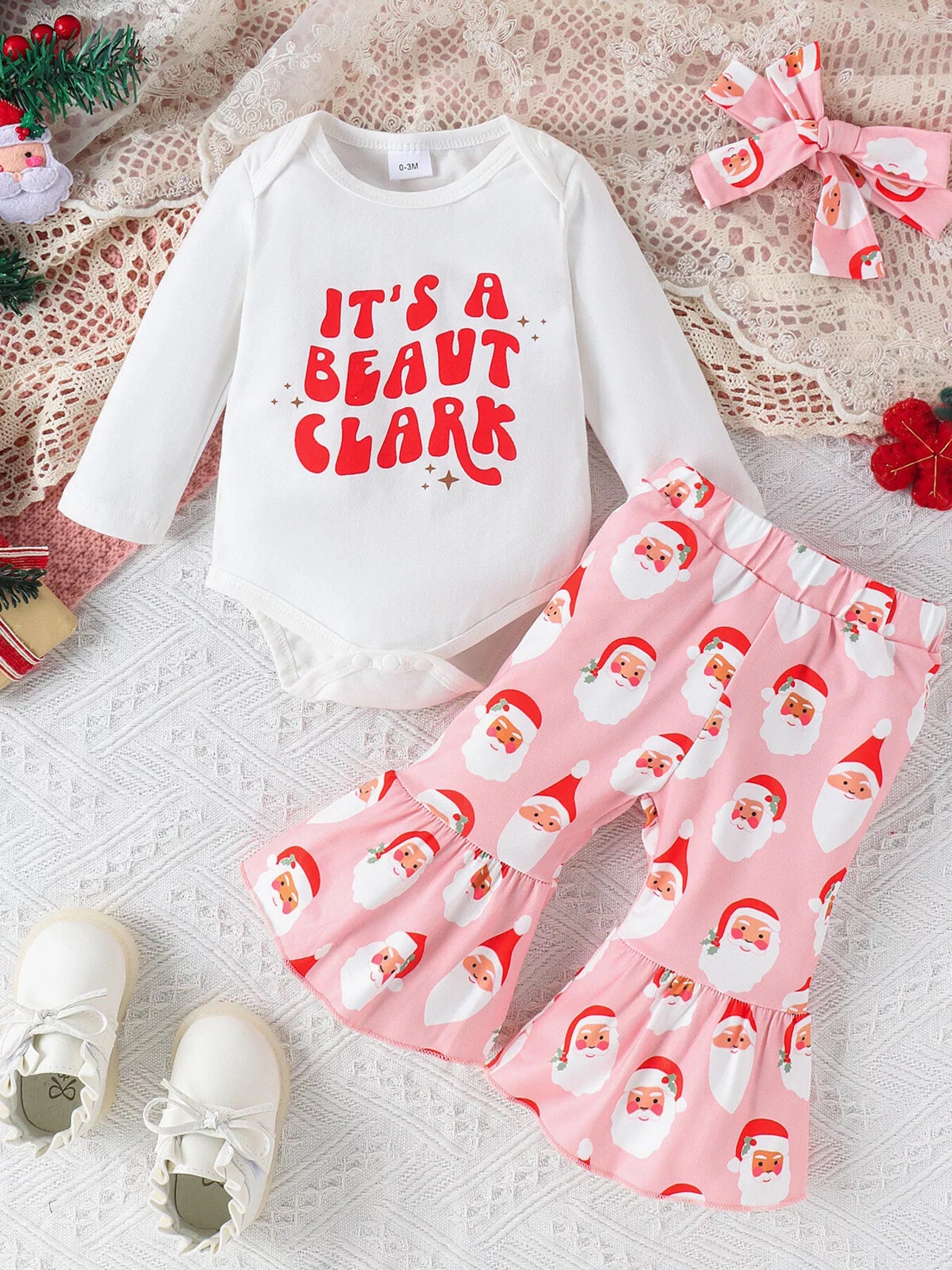 Children's Christmas Print 3 Piece Outfit Set - Farnelli