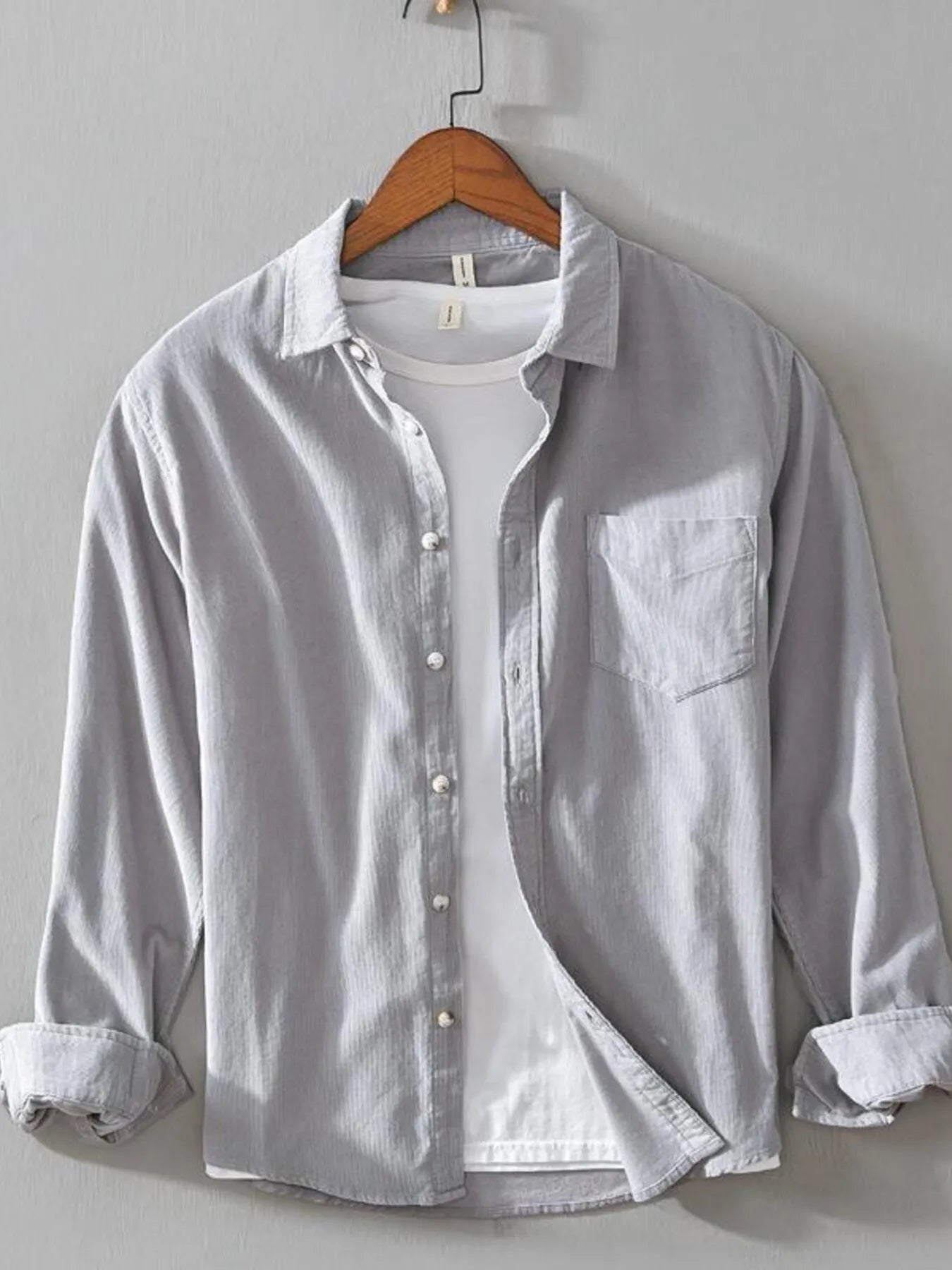 Men's Plus Size Button Up Long Sleeve Shirt - Farnelli