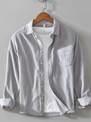 Men's Plus Size Button Up Long Sleeve Shirt - Farnelli