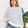 Double Take Striped Long Sleeve Round Neck Top - Stripe