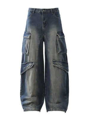 Men's Wide Leg Cargo Jeans - Farnelli