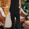 Double Take Full Size Sleeveless Straight Jumpsuit - Black
