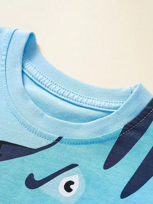 Children's Dinosaur Round Neck Top and Shorts Set - Farnelli