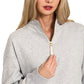 Zenana Fleece Half Zip Sweatshirt - Farnelli
