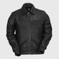Whet Blu NYC Castor men's leather bomber jacket in classic leather finish