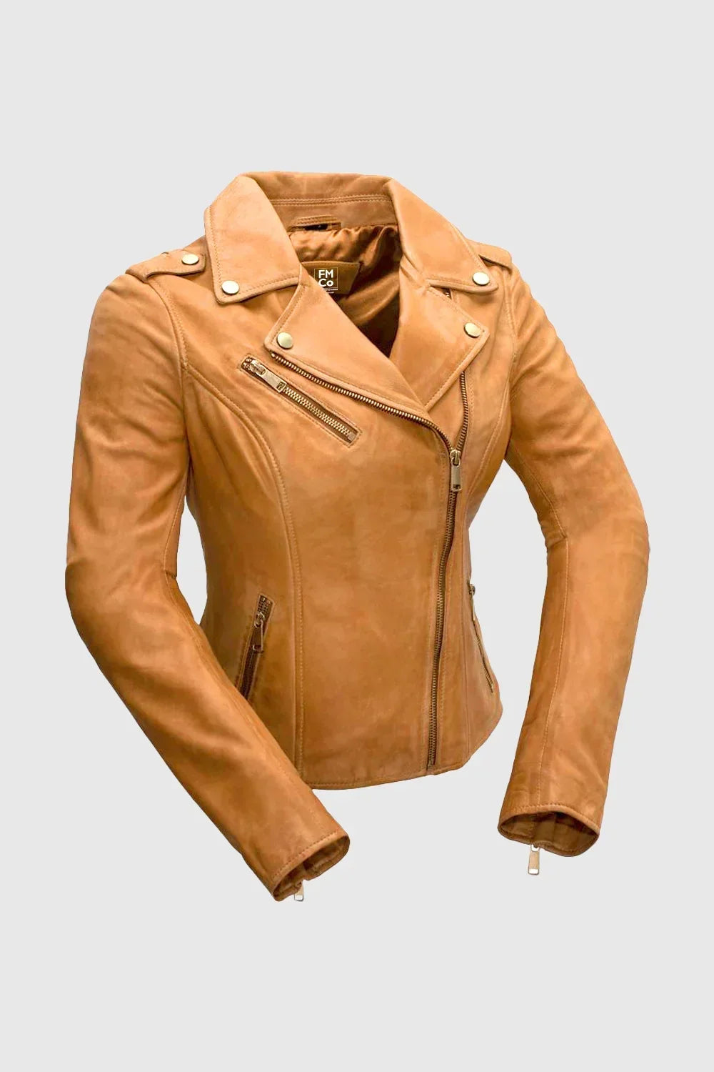 Whet Blu NYC Harper women's lambskin leather moto jacket in black with asymmetrical zipper and zippered pockets