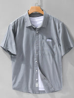 Men's Plus Size Short Sleeve Button-Up Shirt - Farnelli