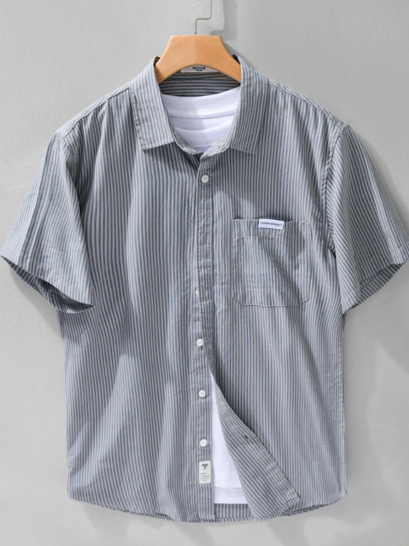 Men's Plus Size Short Sleeve Button-Up Shirt - Farnelli