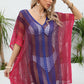 Openwork Contrast V-Neck Cover-Up - Farnelli