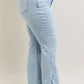 Judy Blue Full Size Tummy Control Vintage Wash Side Slit Slim Boot Jeans Plus Size - Farnelli