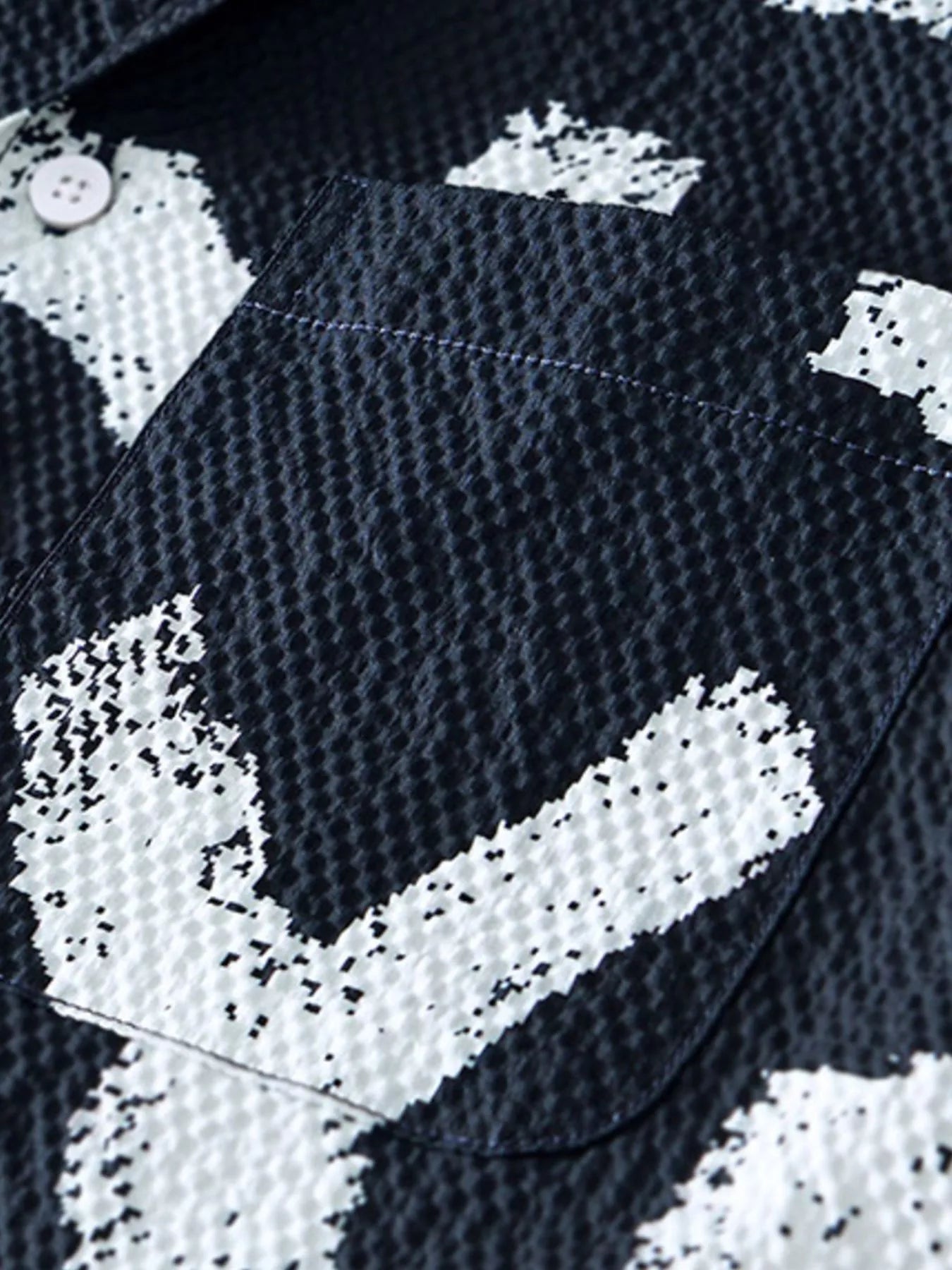 Men's Printed Button Up Short Sleeve Shirt - Farnelli