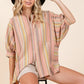 Mittoshop Striped Bubble Sleeve Button Down Shirt - Farnelli