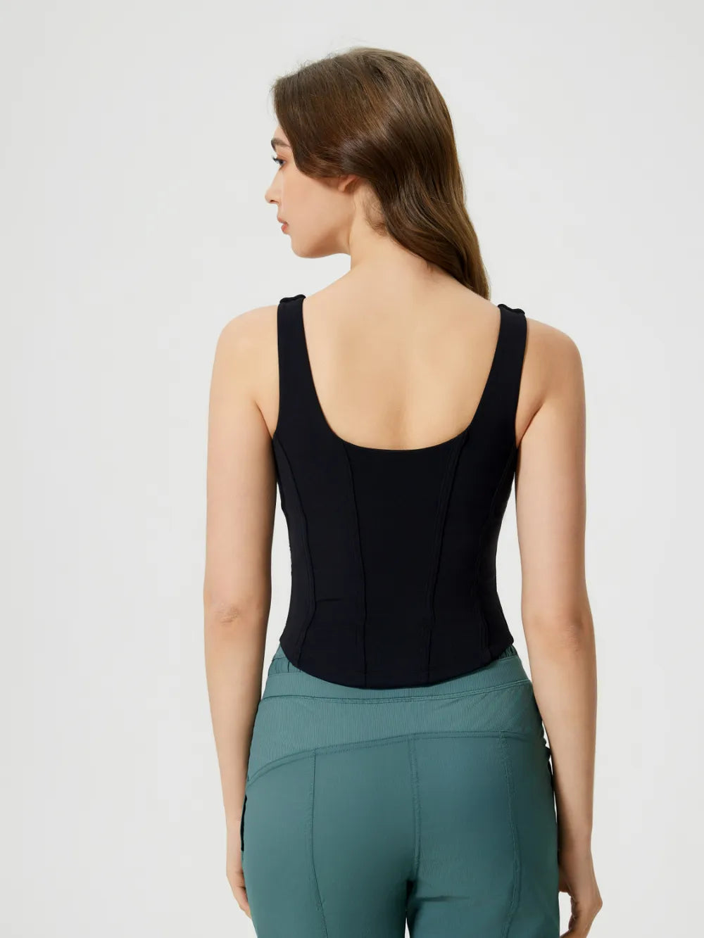 Millennia Round Neck Wide Strap Active Tank with Detachable Chest Pads - Farnelli