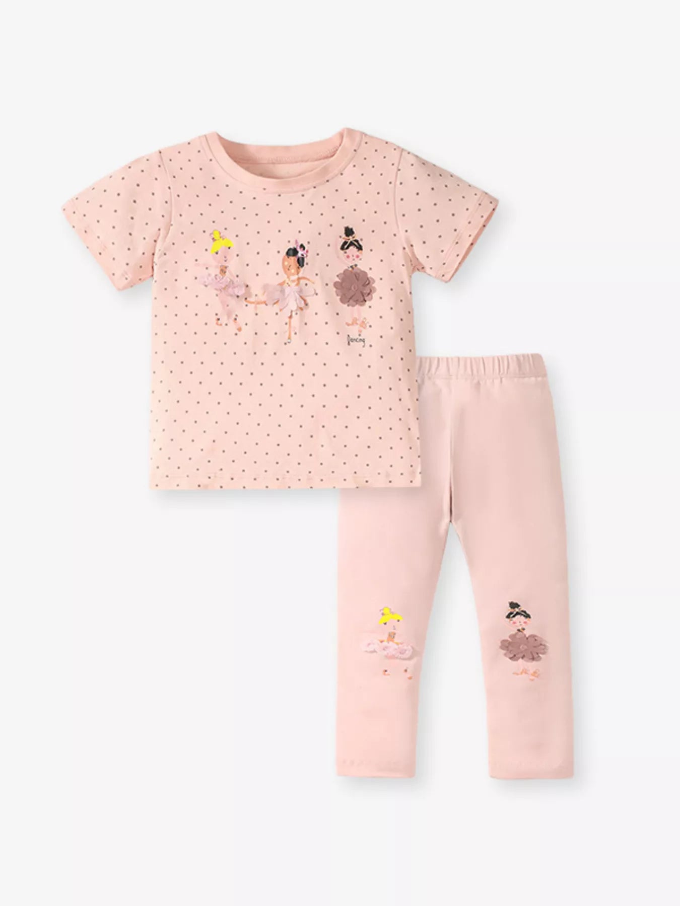 Children's Ballerina Round Neck Top and Pants Set - Farnelli