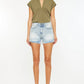 Kancan High Rise Raw Hem Denim Shorts - Farnelli