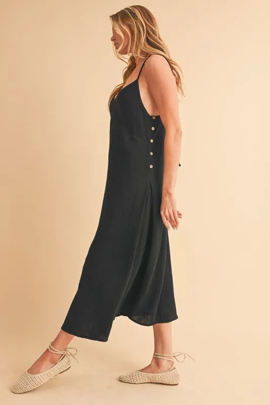 Aemi+Co Side Button Midi Cami Dress - Farnelli