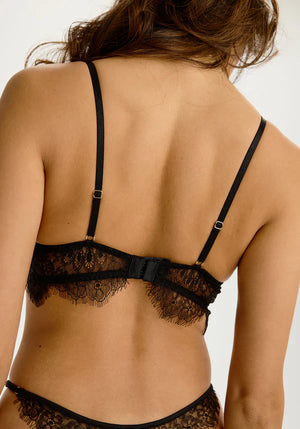 Sheer Lace Unlined Balconette Bra Blush Serene Black-1