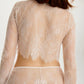 Sheer Eyelash Lace Crop Top Blush Serene Bisque