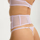 Blush Violine Orchid Sheer Embroidery High Waist Garter Belt-2