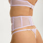 Sheer Embroidery High Waist Garter Belt Blush Violine-2