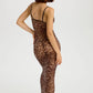 Sheer Mesh Stretch Maxi Dress Blush The Mesh Leopard-1