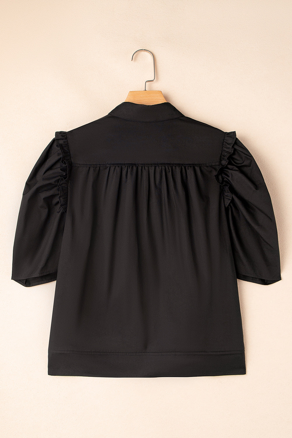 Analeia Frilly Puff Sleeve Stylish Collared Shirt - Farnelli