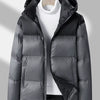 Men's Full Size Lightweight Hooded Puffer Jacket Plus Size - Dark Gray