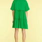 She + Sky Full Size Button Front Frill Tiered Mini Dress Plus Size - Farnelli