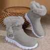 Round Toe Platform Buckle Boots - Gray