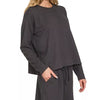 Zenana Corded Rib Long Sleeve Tee and Shorts Set - BLACK