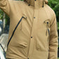 Men's Plus Size Hooded Snap Down Jacket - Farnelli