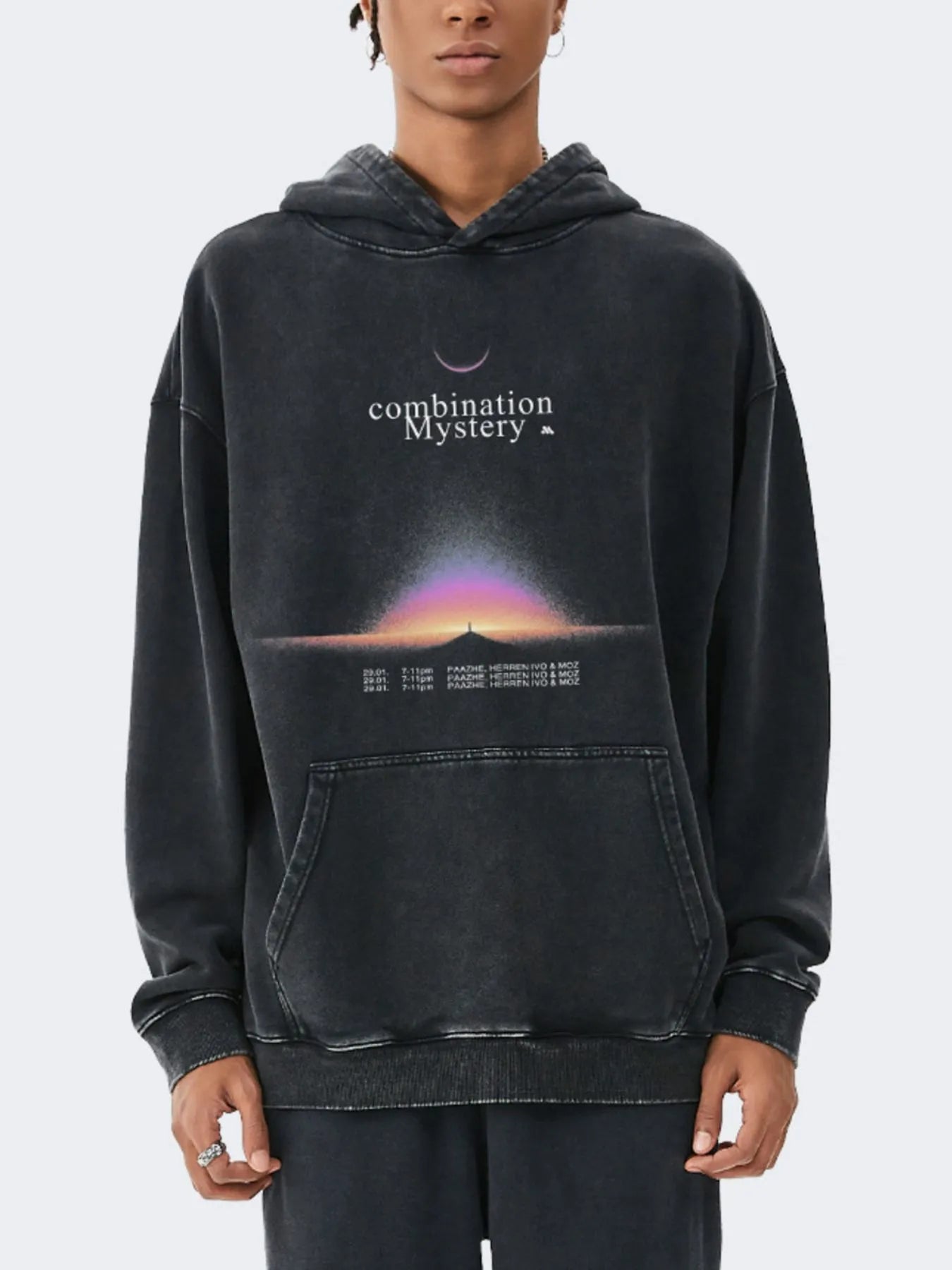 Men's Graphic Dropped Shoulder Hoodie - Farnelli