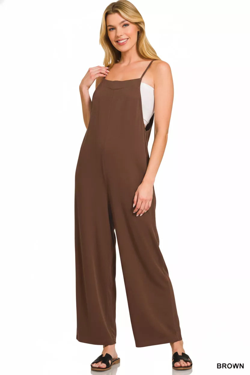 Zenana Rayon Woven Wide Leg Jumpsuit - Farnelli