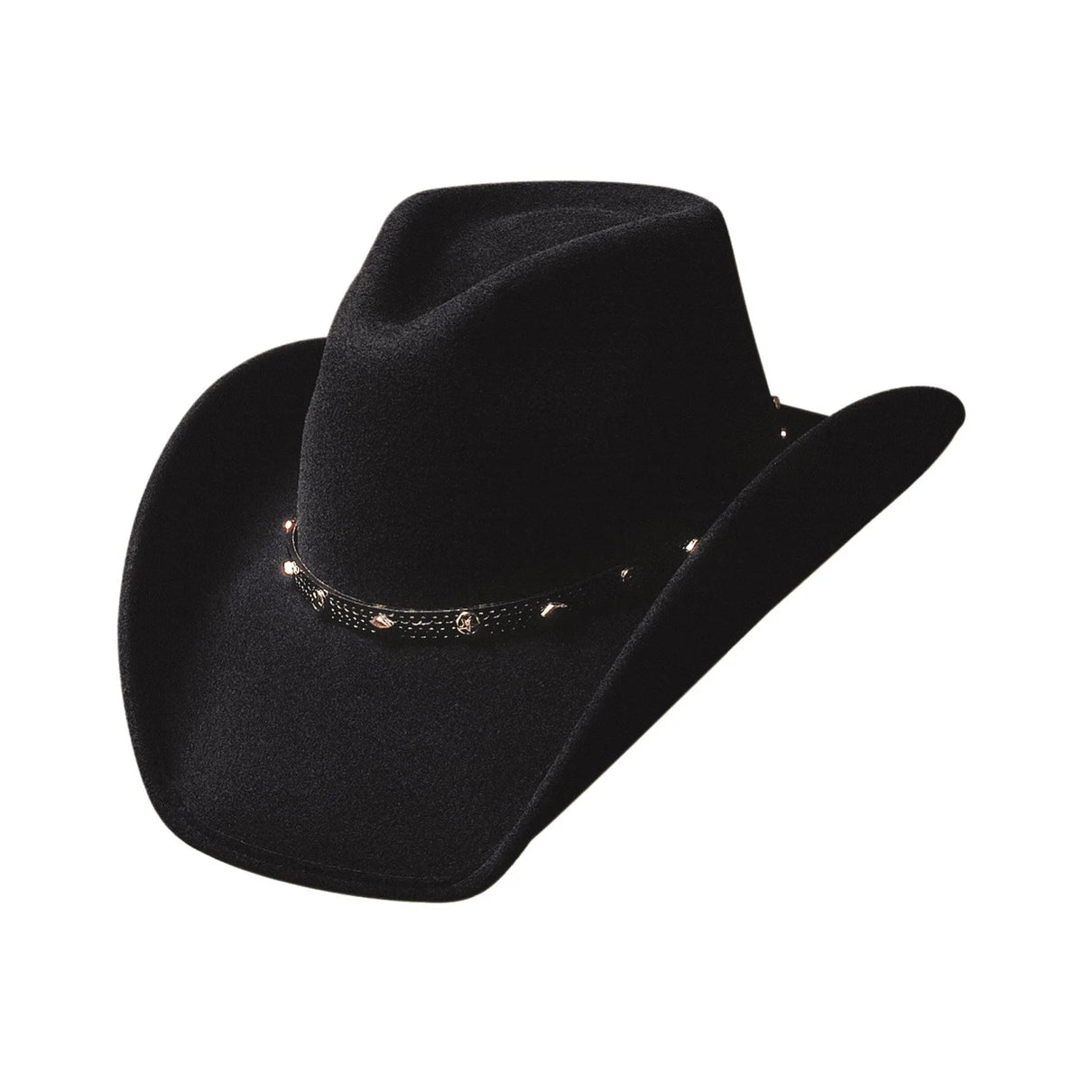 Bullhide Thunderbird shapeable wool felt cowboy hat by HatCountry in black, side view