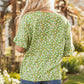 Yusra FloralRuffle Sleeve V Neck Blouse - Farnelli