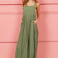 BiBi Ruched Wide Leg Overalls with Pockets - Farnelli